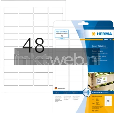 Herma 10902 Permanente Papieretiket 45,7 x 21,2mm wit