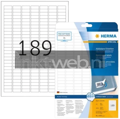 Herma 10001 Premium Verwijderbare Papieretiket 25,4 x 10mm wit