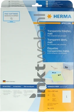 Herma 10911 Permanente Papieretiket 210 x 297mm wit