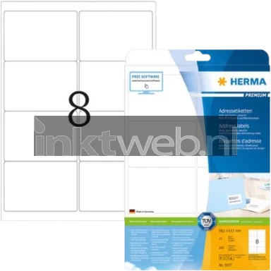 Herma 5077 Premium Permanente Papieretiket 99,1 x 67,7mm wit