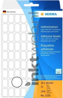 Herma 2330 Permanente papieretiket 10 x 16mm wit