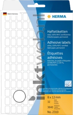 Herma 2310 Permanente papieretiket 8 x 12 mm wit
