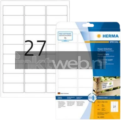 Herma 10903 Permanente Papieretiket 63,5 x 29,6mm wit