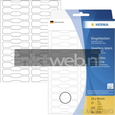 Herma 2510 Permanente Ringetiket 10 x 49 mm (600 Stuks)