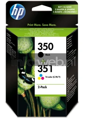 HP 350 en 351 (MHD 2 x 1-pack los) zwart en kleur