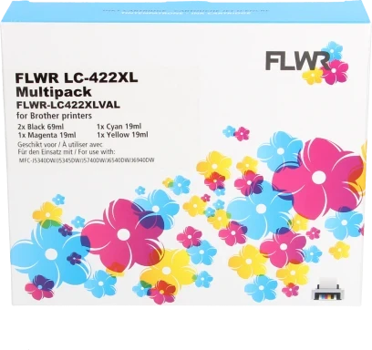 FLWR Brother LC-422XL Multipack zwart en kleur
