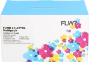 FLWR Brother LC-427XL Multipack zwart en kleur Front box