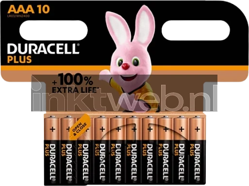 Duracell Alkaline, Micro, AAA, LR03, 1.5V Plus (10-Pack)