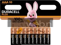 Duracell Alkaline, Micro, AAA, LR03, 1.5V Plus (10-Pack)  (Origineel)