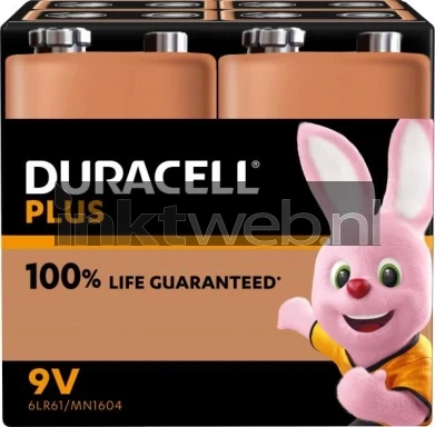 Duracell Alkaline E-Block 6LR61 9V Plus(4-Pack)