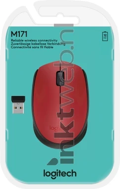 Logitech Muis M171 Wireless rood