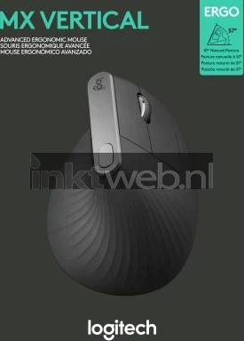 Logitech Muis MX Vertical Wireless Unifying Bluetooth antraciet Front box