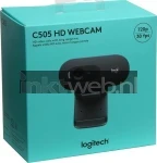 Huismerk Logitech Webcam C505e, HD 720p, zwart Front box