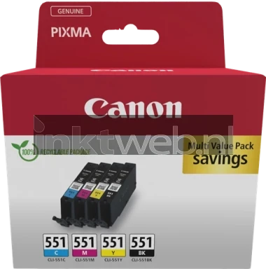 Canon CLI-551 Multipack zwart en kleur