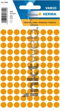 Herma 1844 Stickers rond 8mm (540stuks)  oranje