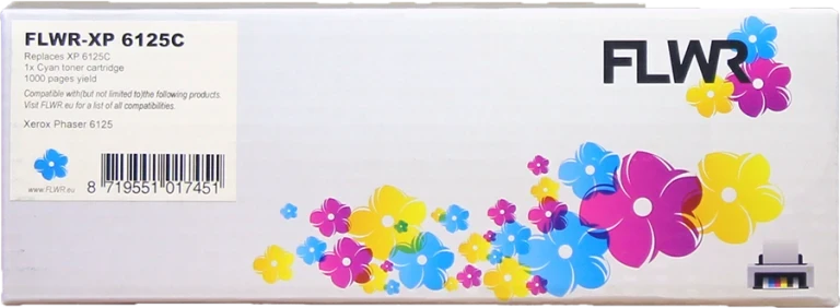 FLWR Xerox Phaser 6125 cyaan Front box
