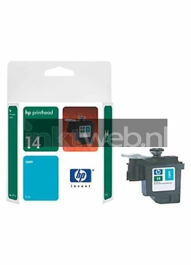 HP 14 Cyaan Printkop Combined box and product