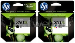 HP 350XL en 351XL zwart en kleur (Origineel Hoge Capaciteit)