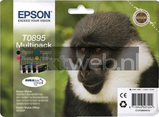 Epson T0895 Multipack zwart en kleur