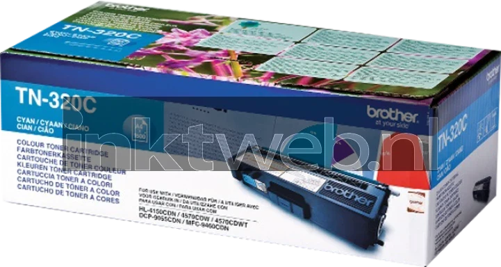 Brother TN-320 cyaan Combined box and product