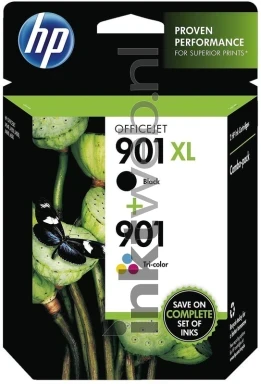HP 901XL Multipack (Opruiming 2 x 1-pack los) zwart en kleur