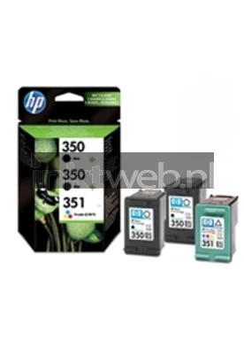 HP 350/351 3-pack zwart en kleur 