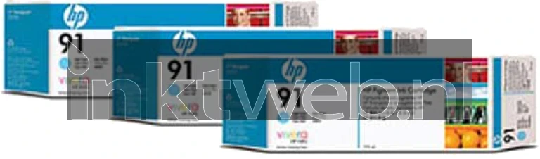 HP 91 3-pack licht cyaan
