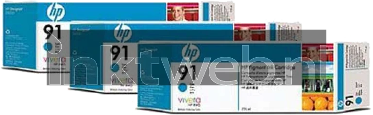 HP 91 3-pack cyaan