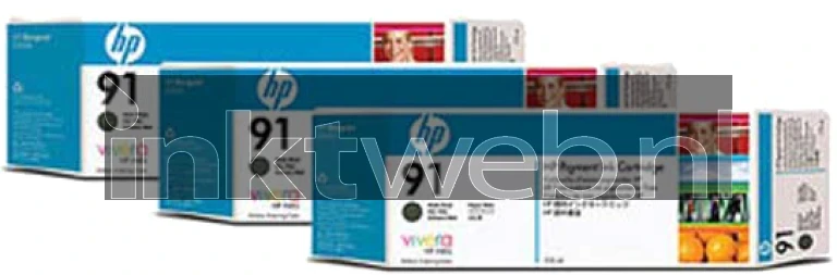 HP 91 3-pack mat zwart
