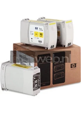 HP 90 3-pack geel Combined box and product