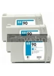 HP 90 3-Pack cyaan (Origineel)
