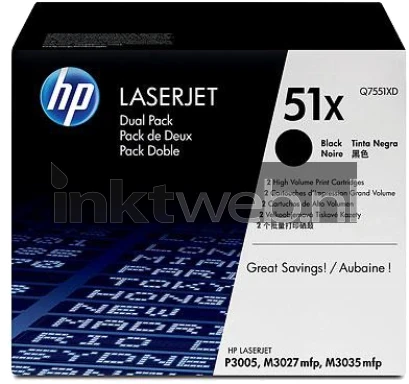 HP 51XD 2-pack zwart