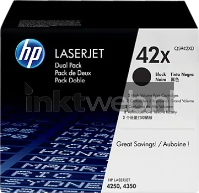 HP 42XD (Opruiming 2 x 1-pack los) zwart