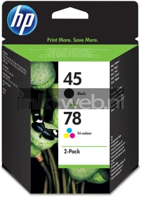 HP 45 / 78 (Opruiming 2 x 1-pack los) zwart en kleur