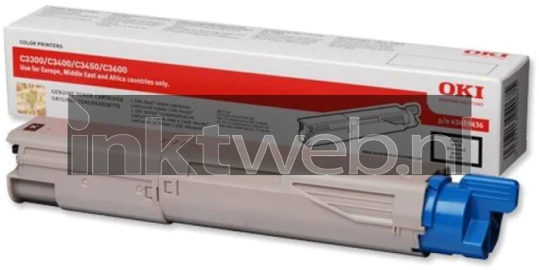 Oki C3300/C3400/C3450/C3600 Toner zwart Combined box and product