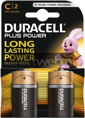 Duracell C Plus 100% 2-Pack