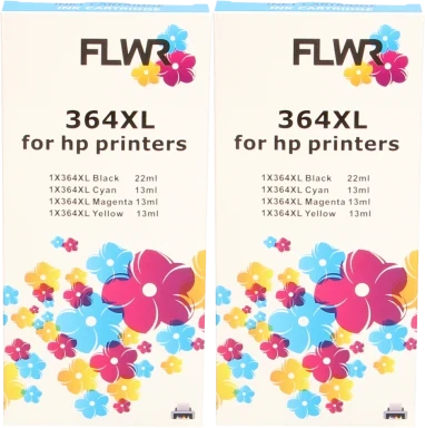 FLWR HP (2X) 364XL Multipack zwart en kleur