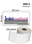 Dymo 99013 labels transparant Diverse