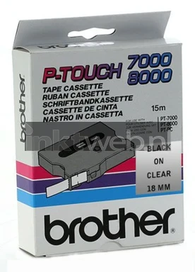 Brother TX-141 zwart op transparant breedte 18 mm