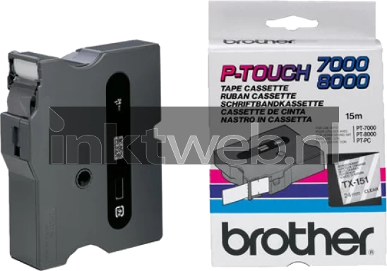 Brother TX-151 zwart Combined box and product