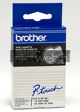 Brother TC-293 blauw op wit breedte 9 mm