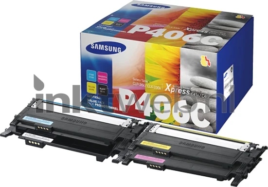 Samsung CLT-P406C kleur Front box and product Combined box and product