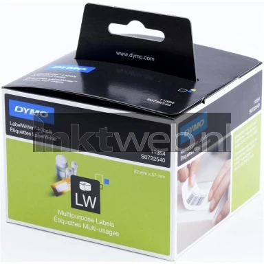 Dymo 11354 Multi functionele labels 32 mm x 57 mm  wit