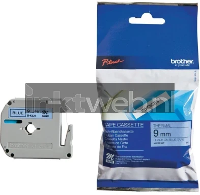 Brother MK-521BZ zwart op blauw breedte 9 mm
