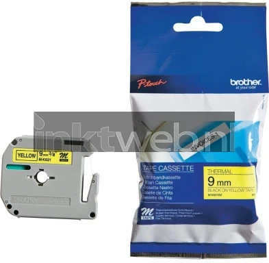 Brother MK-621BZ geel op zwart breedte 9 mm