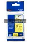Brother TZE-S621 sterk klevend zwart op geel breedte 9 mm