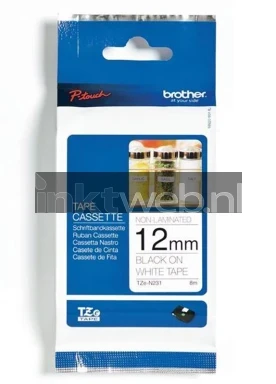 Brother TZE-N231 zwart op wit breedte 12 mm