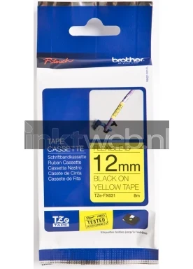 Brother TZE-FX631 tape zwart op geel breedte 12 mm