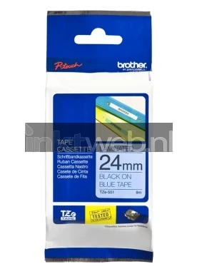 Brother TZE-551 zwart op blauw breedte 24 mm