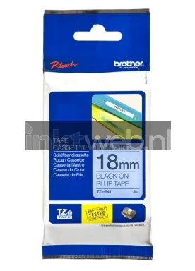 Brother TZE-541 zwart op blauw breedte 18 mm